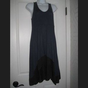 THEORY ALAULA TRUE NAVY & BLACK TANK MIDI ASYMMETRICAL DRESS SIZE MEDIUM $235